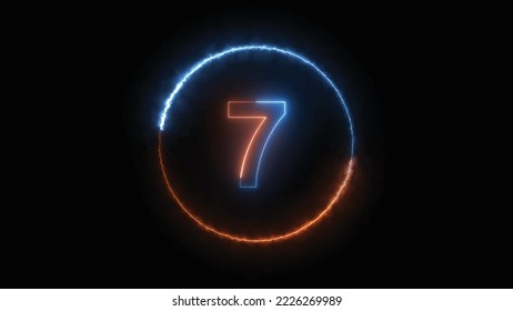 number seven glowing in the dark
