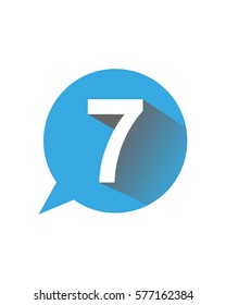 Number seven icon - flat style