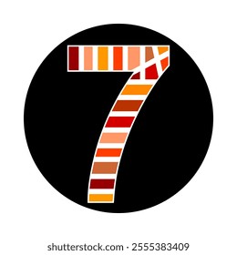 Number seven icon on white background. Vector illustration.