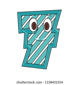 number seven kawaii character
