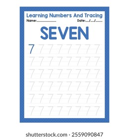 Number Seven Learning Number And Tracing