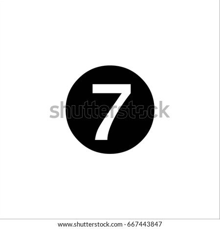 Number seven logo in circle. Flat vector design for banner, presentation, web page, card, labels or posters.