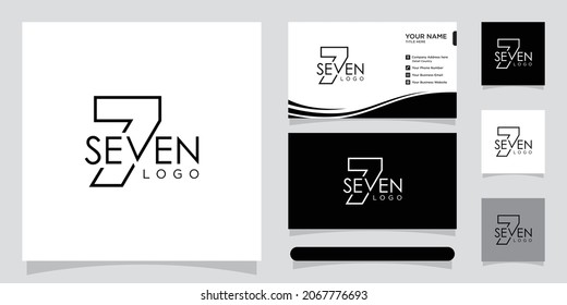 Number Seven Logo Design Template with business card design.