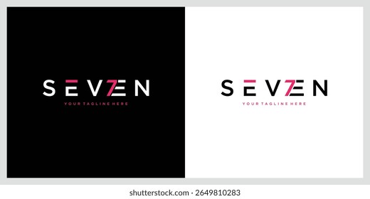 Number Seven Logo Design Template, vector illustration