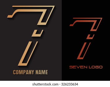 Number seven logo design.Logo 7.Logotype vector illustration.
