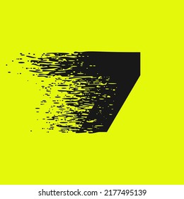 Logotipo número siete en estilo de velocidad rápida. Razo seco del pincel con líneas y puntos de grueso. Perfecto para anuncios en Taxi, afiche de raza, identidad deportiva, etc.