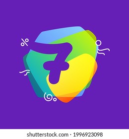 Number seven logo for flash sale discount. Trendy promotion template for your web banner designs, closeout advertising, retail posters, special offer placard.
