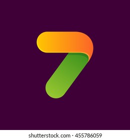 Number seven logo formed by colorful line. Font style, vector design template elements for your application or corporate identity.