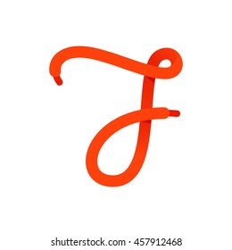 Number seven logo formed by shoe lace. Sport style vector for sportswear, club identity, labels or posters.