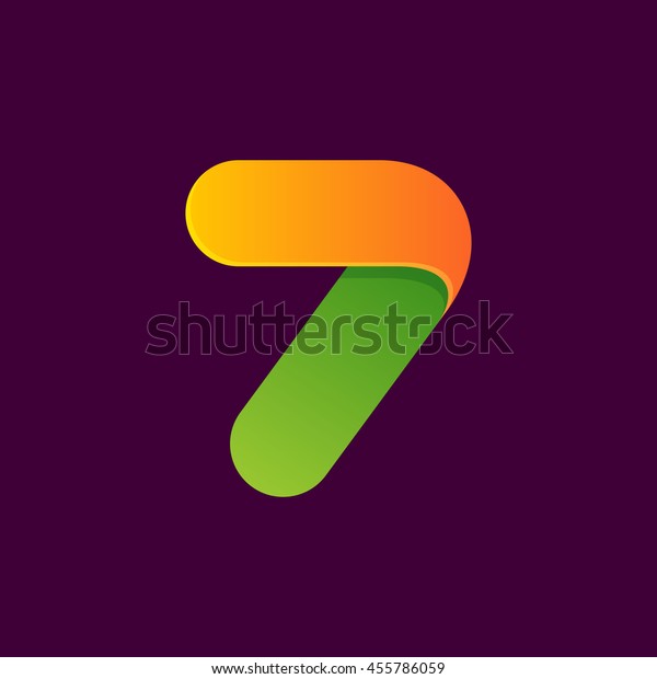 Number Seven Logo Formed By Colorful Stock Vector (Royalty Free) 455786059