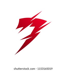 number seven logo template with scratch style, 7 logo
