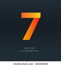 Number seven logo vector gradient font design 