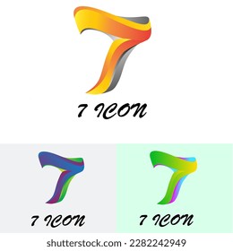 Number seven logo with Vector script font for your posters, t-shirts, ecology presentation or card.