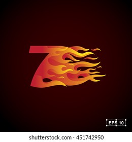 Number seven logo,fire fast speed