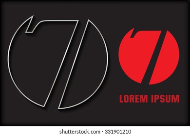 Number seven logo.Logo 7 vector template.