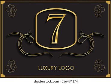 Number seven logo.Logo 7 vector template.