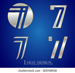 Number seven logo.Number 7 logo design.Vector template.