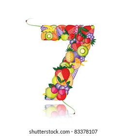 Number seven made from fruits. See others in my gallery
