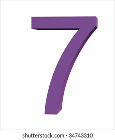  Number seven on a white background.