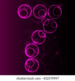 The number seven in performance glowing ball. Vector illustration.