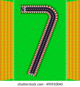 The number seven. The tracks with stands for spectators