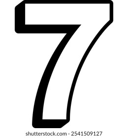 Number Seven Vector Flat Icon