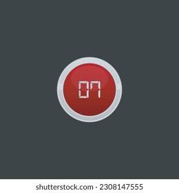 number seven vector icon collection.