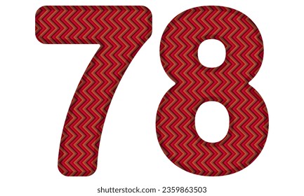 Número Setenta Y Ocho Con Patrón Geométrico Resumen. Número 78 Aislado En Un Fondo Blanco