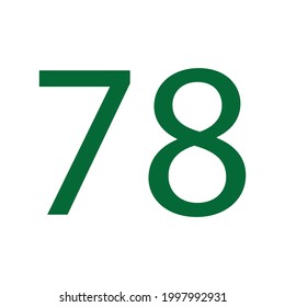NUMBER SEVENTY EIGHT SIMPLE CLIP ART VECTOR