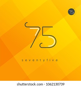 Number seventy five, Digit 75 Logo Icon vector template.