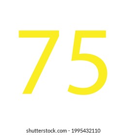 NUMBER SEVENTY FIVE SIMPLE CLIP ART VECTOR