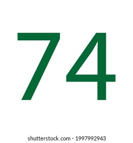 NUMBER SEVENTY FOUR SIMPLE CLIP ART VECTOR