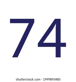 NUMBER SEVENTY FOUR SIMPLE CLIP ART VECTOR