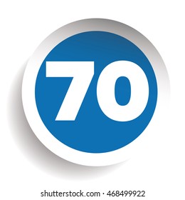 Number seventy icon vector