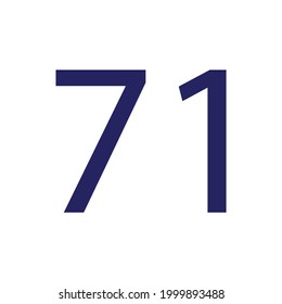 NUMBER SEVENTY ONE SIMPLE CLIP ART VECTOR