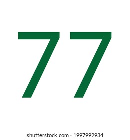 NUMBER SEVENTY SEVEN SIMPLE CLIP ART VECTOR