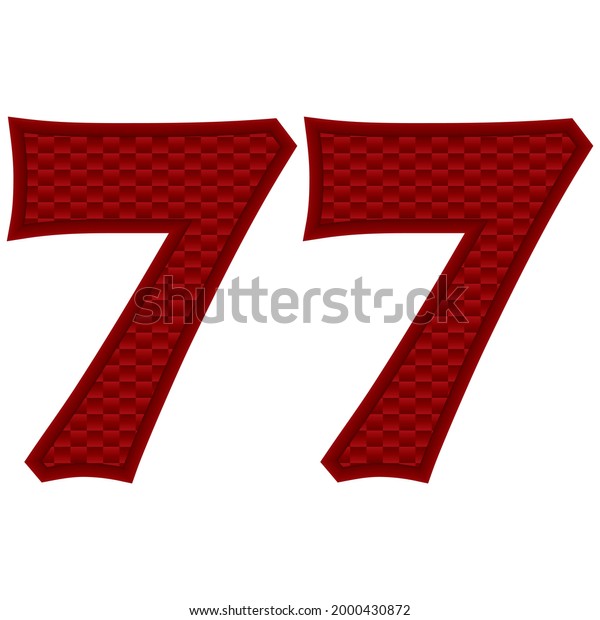 Number Seventy Seven Vector Illustration Red Stock Vector (Royalty Free ...