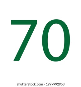 NUMBER SEVENTY SIMPLE CLIP ART VECTOR