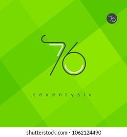 Number seventy six, Digit 76 Logo Icon vector template.