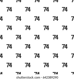 Number Seventy-four, 74 seamless pattern, isolated on white background. Vector illustration, easy to edit.