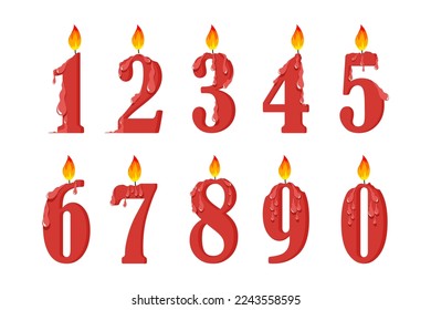 Number shape birthday candle illustration