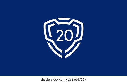 Logotipo del Escudo Numérico Tecnología de la Información Moderna Tecnológica Azul