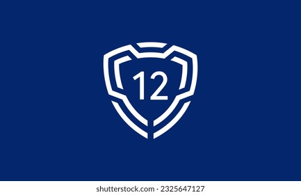 Nummernschild Logo Blau Tech Modern IT