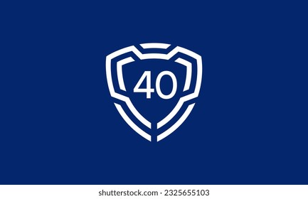 Number Shield Logo Blue Tech Modern IT