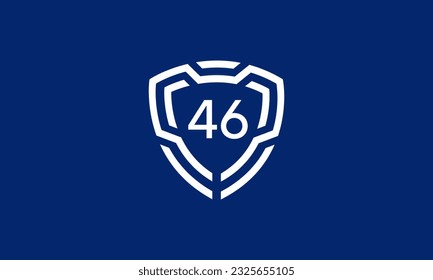 Number Shield Logo Blue Tech Modern IT