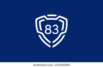 Number Shield Logo Blue Tech Modern IT