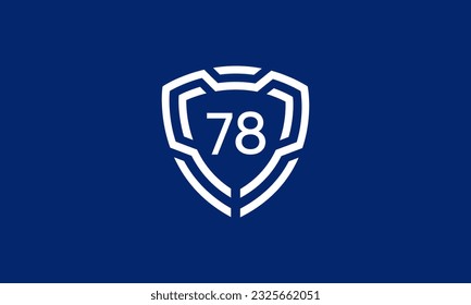 Number Shield Logo Blue Tech Modern IT