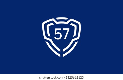 Number Shield Logo Blue Tech Modern IT