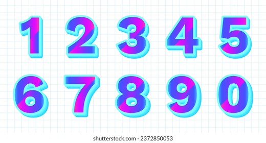 Number sign 3d effect style