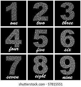 Number sign collection. Vector set.